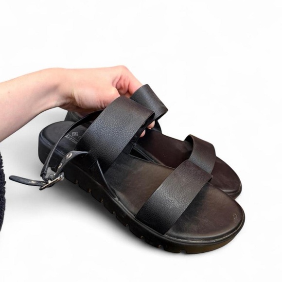 Call It Spring Other - Black Leather Platform Sandals